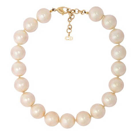 christian dior logo necklace|christian dior pearl necklace.